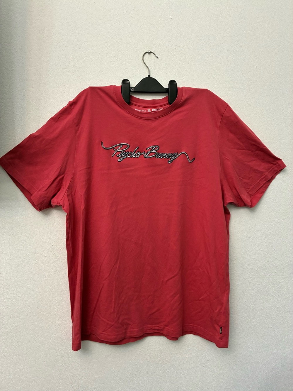 Psycho Bunny Red Crew Neck Script Logo T‑Shirt